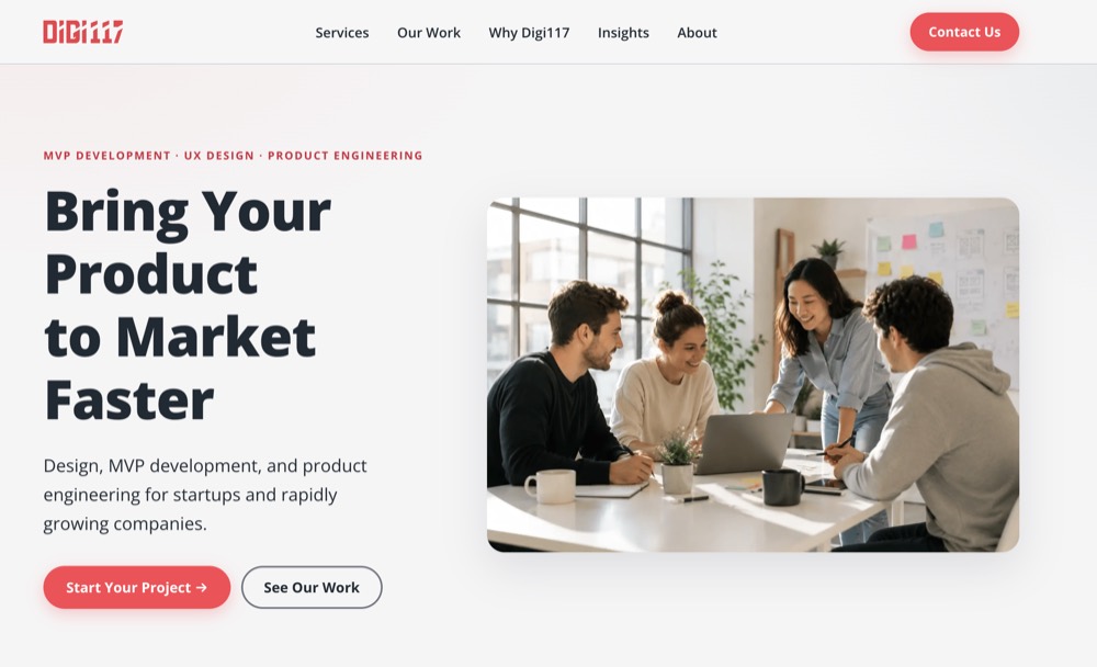 Digi117 website — Bring Your Product to Market Faster